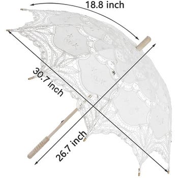 Ομπρέλα με δαντέλα γάμου Νύφη Λευκή ομπρέλα πριγκίπισσας Ομπρέλα γαμήλιας δαντέλας ομπρέλα νύφης νυφικό γυναικεία φωτογραφία Ομπρέλα
