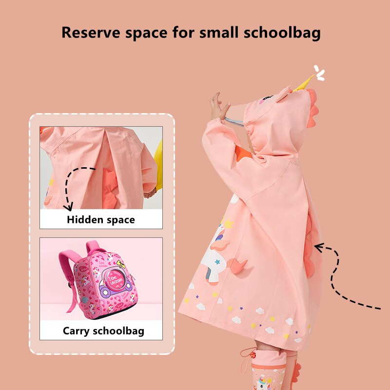 1-10 години Детски дъждобран Деца Момчета Момичета Водоустойчиви дъждобрани С качулка Анимационен динозавър Бебешки дъждобран и дъждоустойчив панталон