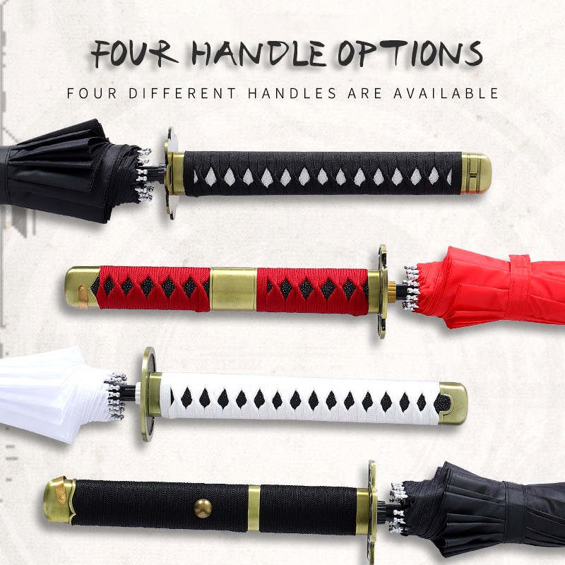 One Piece Roronoa Zoro Automatic Katana Umbrella Creative Rain Γυναικείες άντρες Σαμουράι Σπαθί Ninja Ομπρέλα Αντιανεμική ομπρέλα