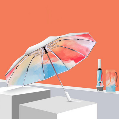 Automatický spätný dáždnik, bezpečný, bez pružiny, gradientné farby, stojace autodáždniky, dáždniky do dažďa, dámske 8K, vetruodolné, slnečné, UV, slnečníky