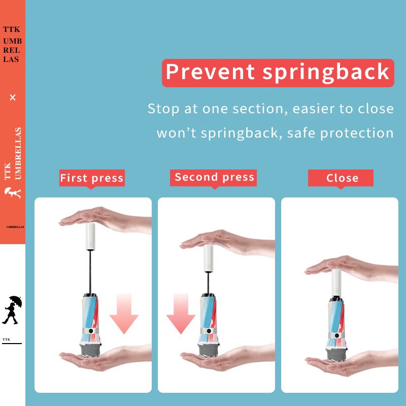 Automatický spätný dáždnik, bezpečný, bez pružiny, gradientné farby, stojace autodáždniky, dáždniky do dažďa, dámske 8K, vetruodolné, slnečné, UV, slnečníky