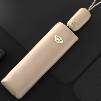 OLYCAT Plochý automatický dáždnik pre ženy Letný skladací UV slnečník pre dievčatá Vetruodolný slnečník Luxusný vonkajší slnečník