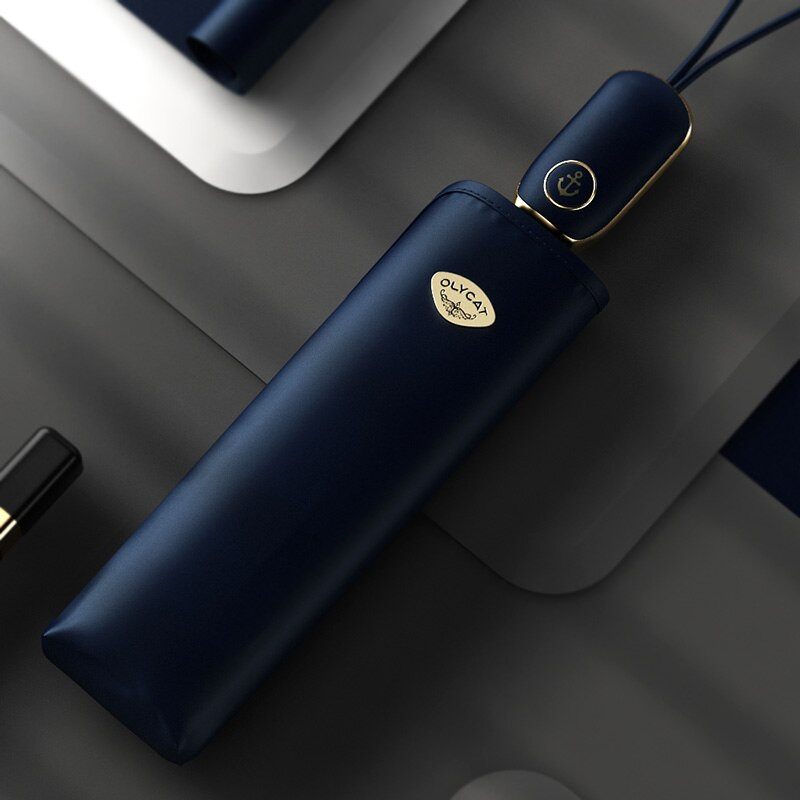 OLYCAT Plochý automatický dáždnik pre ženy Letný skladací UV slnečník pre dievčatá Vetruodolný slnečník Luxusný vonkajší slnečník