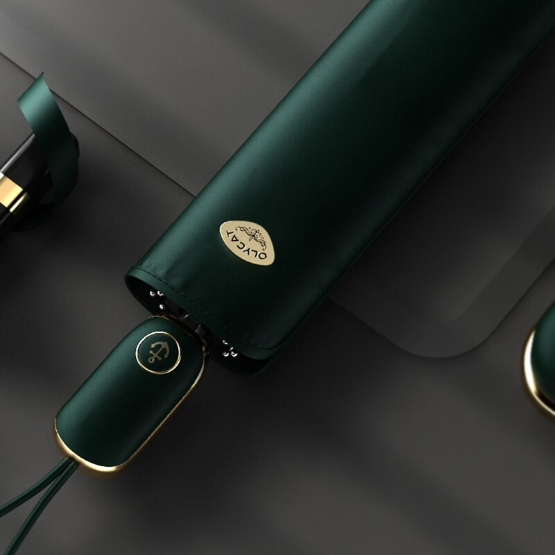 OLYCAT Plochý automatický dáždnik pre ženy Letný skladací UV slnečník pre dievčatá Vetruodolný slnečník Luxusný vonkajší slnečník