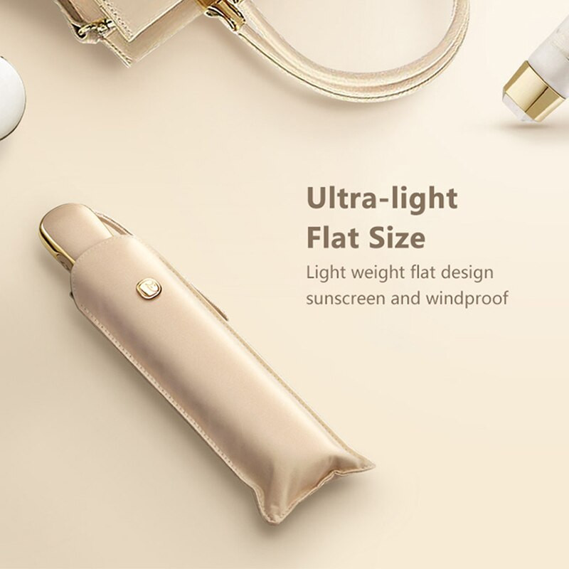 Super tenký dámsky automatický dáždnik do dažďa, ultraľahký vysoko kvalitný UV dáždnik pre dievčatá, prenosný skladací dáždnik