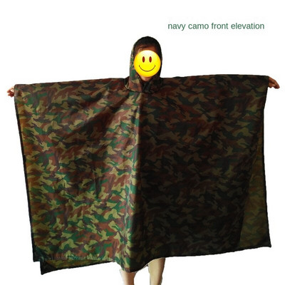 3 v 1 multifunkčný extra dlhý nepremokavý pončo unisex pršiplášť stan rohožka ochrana pred slnkom plachta maskovací kabát