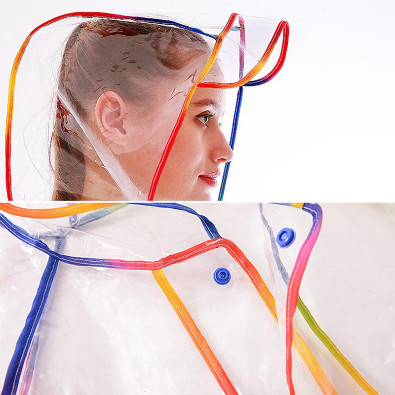 2021 Nová módna dámska priehľadná zahusťovacia plastová pláštenka, cestovná nepremokavá pláštenka do dažďa pre dospelých, pončo, vonkajší pršiplášť