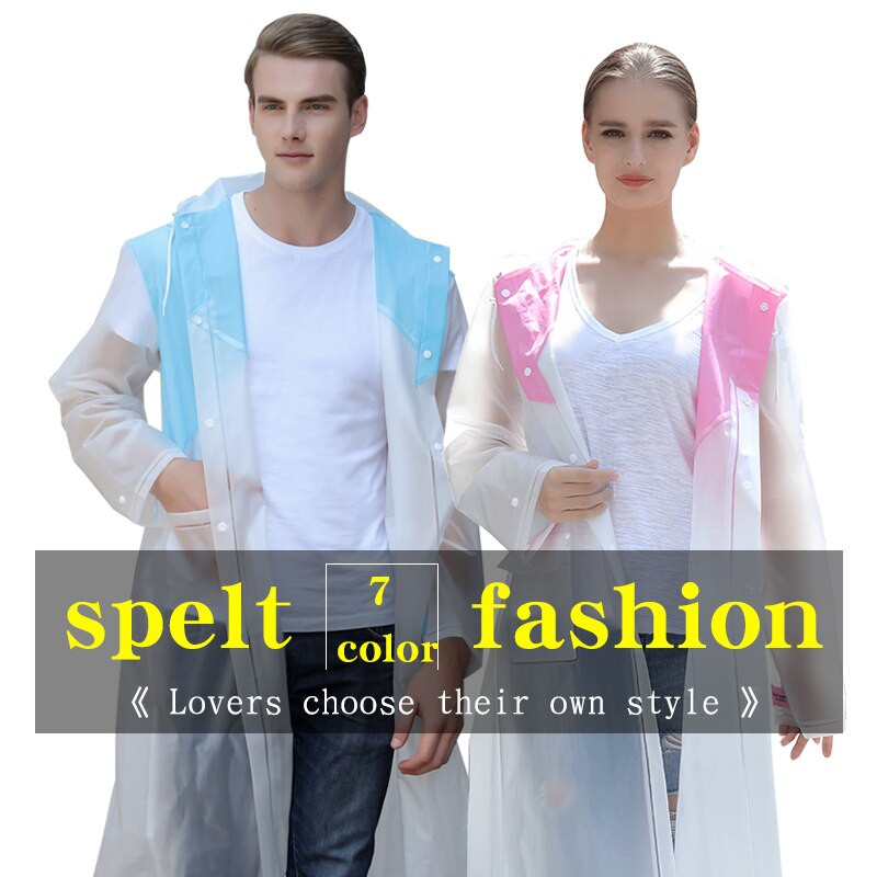 Rainfreem 2018 Nový pršiplášť s kontrastným farebným dizajnom EVA pre ženy/muže, nepremokavý, turistický/rybársky/dažďový výstroj