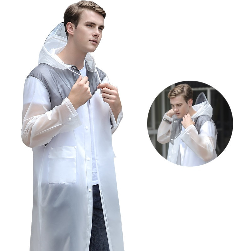 Rainfreem 2018 Nový pršiplášť s kontrastným farebným dizajnom EVA pre ženy/muže, nepremokavý, turistický/rybársky/dažďový výstroj