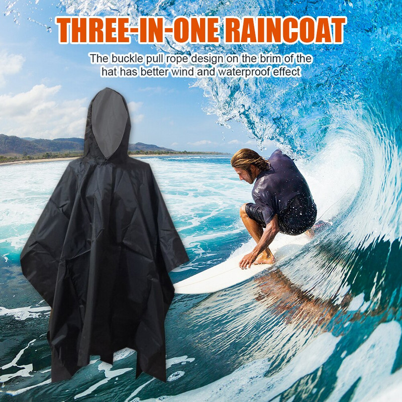 3 σε 1 Αδιάβροχο αδιάβροχο Unisex Μπουφάν αδιάβροχο Poncho Αδιάβροχο Τέντα Μοτοσικλέτα Poncho Πικνίκ για Υπαίθρια Πεζοπορία Αναρρίχησης