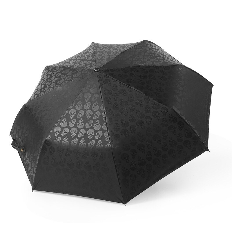 Clasic Retro Craniu Bărbați Femei Umbrelă Rezistent la vânt Pliabil automat Bărbați Femei Umbrelă de soare de afaceri Anti-UV Protecție solară Paraguas