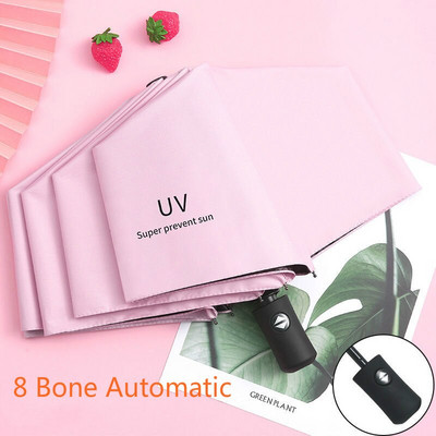 Skladací plne automatický dáždnik pre chlapcov a dievčatá, roztomilý slnečný a daždivý, dvojúčelový, ochrana proti slnku, veľká veľkosť, dážď, 1 ks