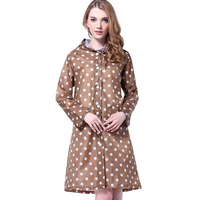 Szabadtéri női vízálló lovaglóruházat esőkabát poncsó zseb pöttyös kapucnis térd hosszú esőruházat nylon női sötétkék poncsó