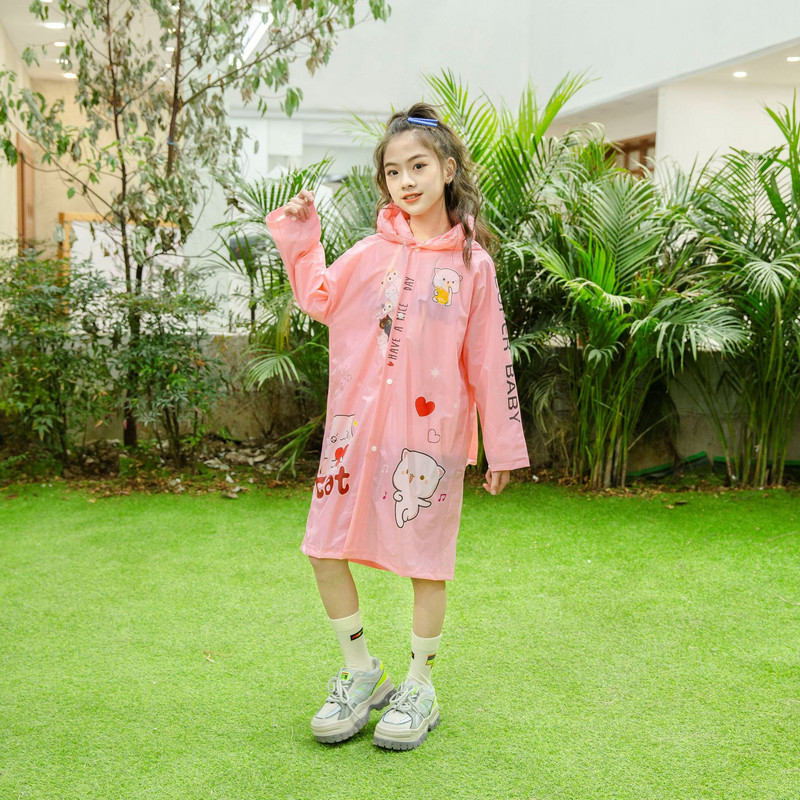 Jachetă de ploaie drăguță pentru copii, impermeabilă pentru copii, dinozaur, pisică, haină de ploaie pentru băieți, fete, în aer liber, poncho, îmbrăcăminte de ploaie pentru studenți