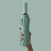 Umbrelă automată rezistentă la vânt pentru bărbați, 12 coaste, dungi reflectorizante, femei, femei, bărbați, 3 umbrele pliante de ploaie, bărbați