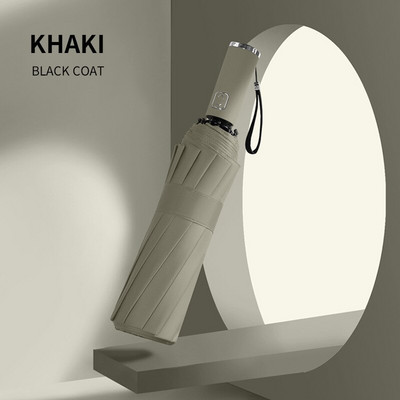 Umbrelă automată rezistentă la vânt pentru bărbați, 12 coaste, dungi reflectorizante, femei, femei, bărbați, 3 umbrele pliante de ploaie, bărbați