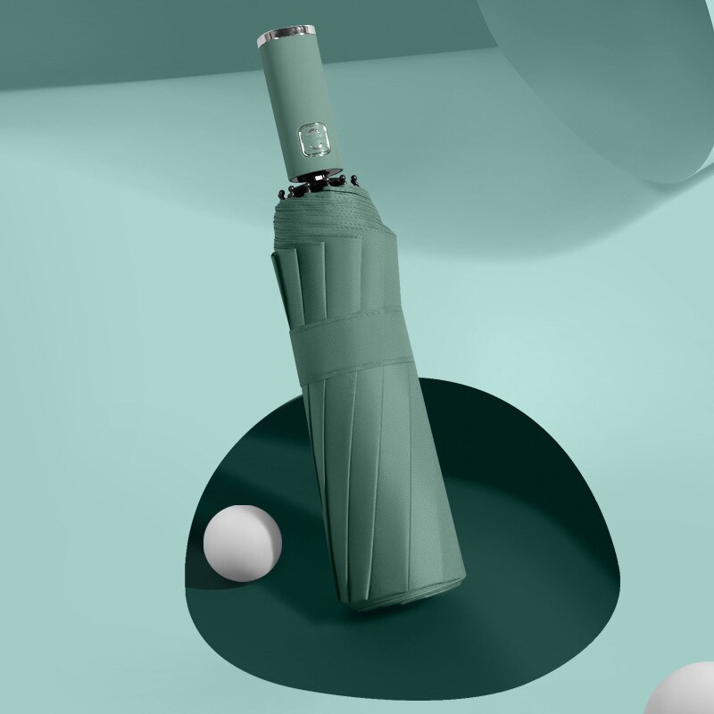 Umbrelă automată rezistentă la vânt pentru bărbați, 12 coaste, dungi reflectorizante, femei, femei, bărbați, 3 umbrele pliante de ploaie, bărbați