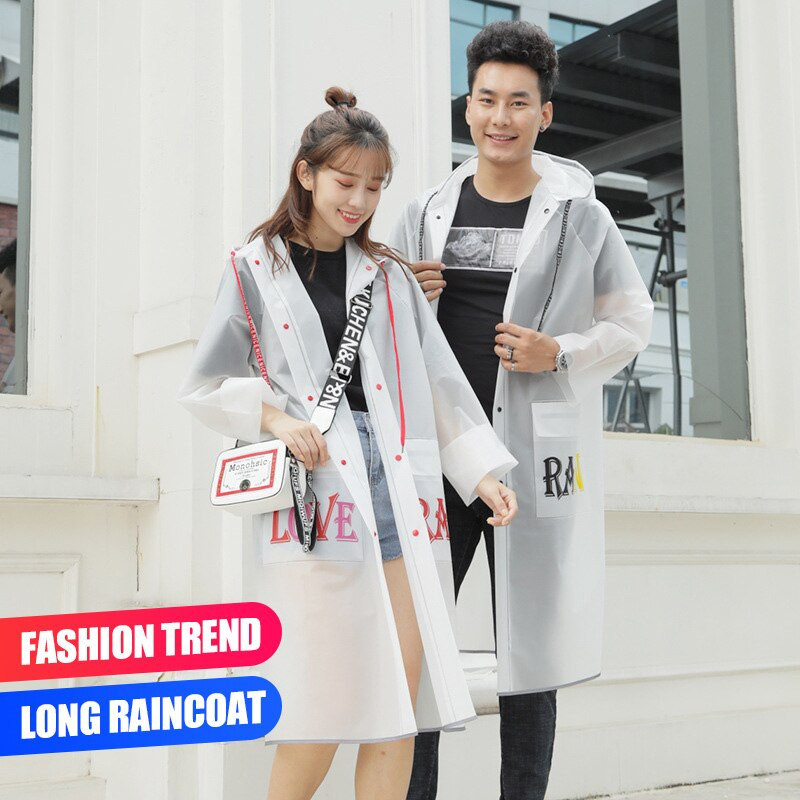Férfi és női esőkabát átlátszó esőkabát kültéri utazási trend divat férfi és női hordozható esőponcsó, nem eldobható