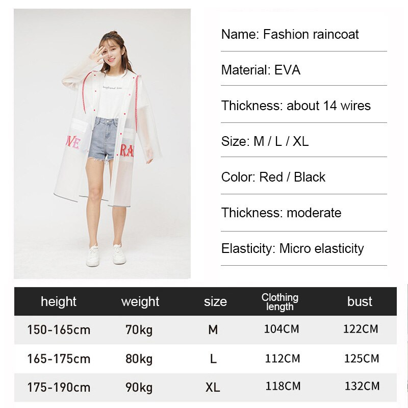 Férfi és női esőkabát átlátszó esőkabát kültéri utazási trend divat férfi és női hordozható esőponcsó, nem eldobható