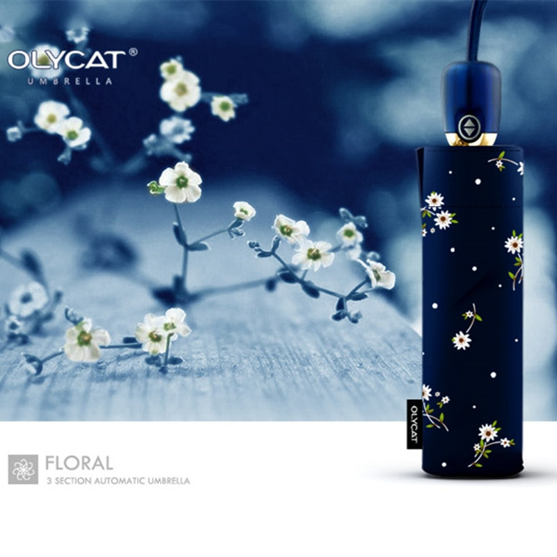 Dámsky dáždnik, automatický skladací dáždnik, plážový dáždnik, UV dážď, OLYCAT, vodotesný detský slnečník pre dievčatá, malý slnečník, automatický dáma