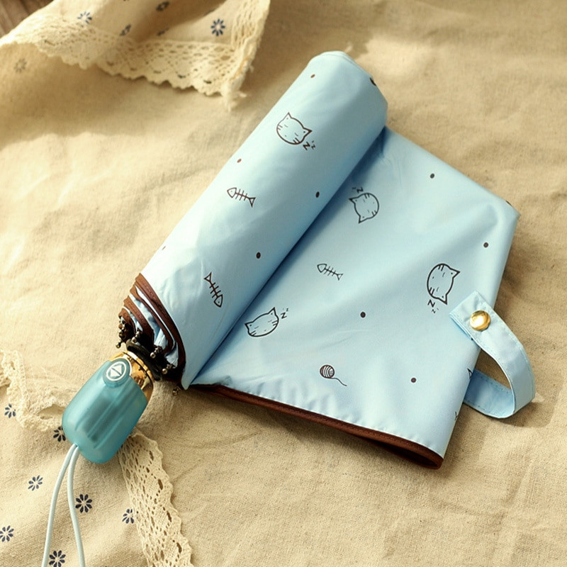 Dámsky dáždnik, automatický skladací dáždnik, plážový dáždnik, UV dážď, OLYCAT, vodotesný detský slnečník pre dievčatá, malý slnečník, automatický dáma