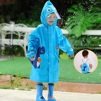 Children Thicken Waterproof Rainwear Kids 3D Solid Printing Rain Coat Lion,Dinosaur Raincoat για κορίτσια Αγόρια με τσέπη