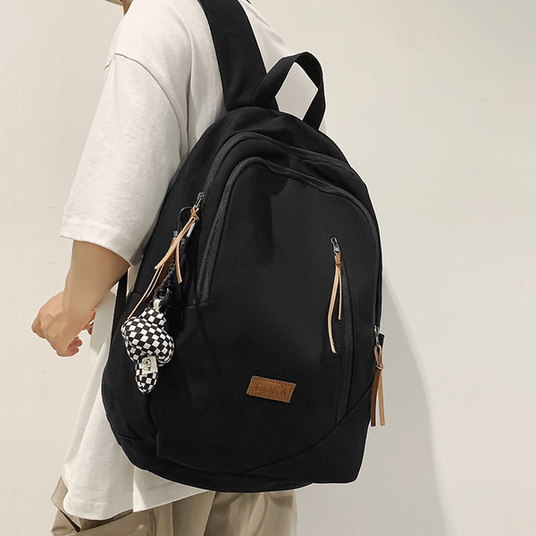 Rucsac pentru bărbați din material textil cu logo și închidere cu fermoar