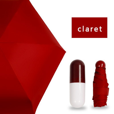 Super Mini kapsel vihmavari, naine, selge tasku UV-vastane vihmavari, tuulekindel 5 kokkupandavat vihmavarju, kompaktsed vihmavarjud lastele