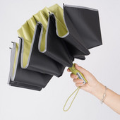 Reklamný dáždnik, slnečník, trojnásobný, desaťkostný, čierny lepiaci, automatický obrátený dáždnik, opaľovací dáždnik, vonkajší, slnečník