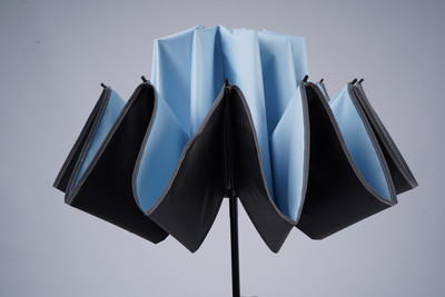 Reklamný dáždnik, slnečník, trojnásobný, desaťkostný, čierny lepiaci, automatický obrátený dáždnik, opaľovací dáždnik, vonkajší, slnečník