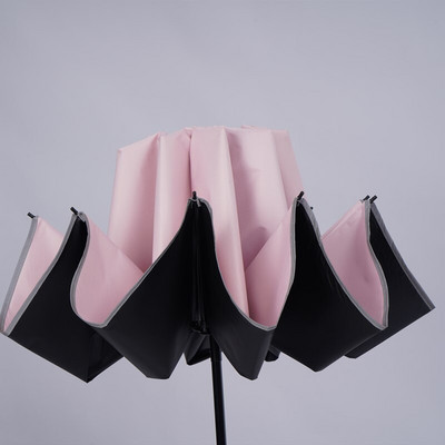 Reklamný dáždnik, slnečník, trojnásobný, desaťkostný, čierny lepiaci, automatický obrátený dáždnik, opaľovací dáždnik, vonkajší, slnečník