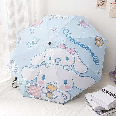 Automatický slnečný dáždnik s kreslenými zvieratami, daždivý, solárny dáždnik, opaľovací krém, UV ochrana, skladací dievčenský krásny slnečník