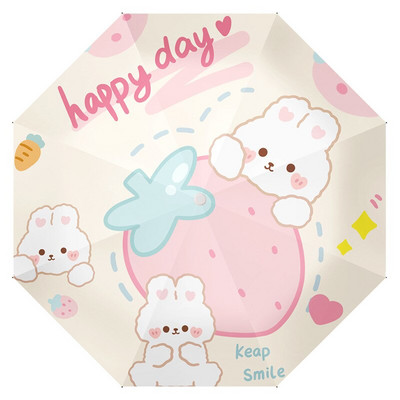 Automatický slnečný dáždnik s kreslenými zvieratami, daždivý, solárny dáždnik, opaľovací krém, UV ochrana, skladací dievčenský krásny slnečník