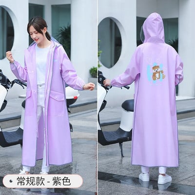 Dámsky dlhý pršiplášť z EVA, elektrický motocyklový pršiplášť, priehľadný pršiplášť, bunda, hrubý nepremokavý oblek, nepriepustný darček