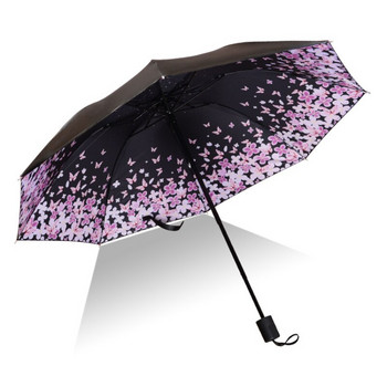Επώνυμη ομπρέλα λουλουδιών για γυναίκες Πτυσσόμενη ομπρέλα μόδας για κορίτσια Φορητή ομπρέλα ηλίου με έντονη βροχή Γυναικείο φως UV διαφανές ομπρέλες