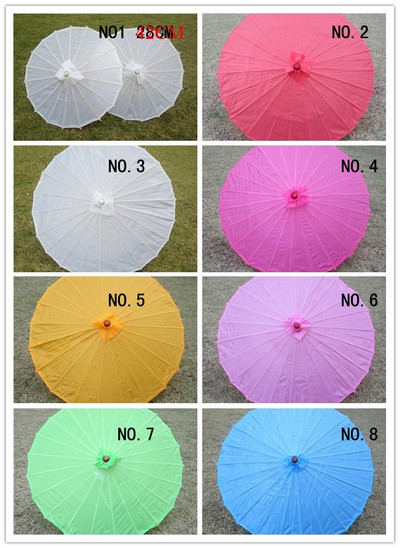Free shipping Chinese colored  fabric umbrella, white pink parasols, China traditional dance color parasol, Japanese silk props