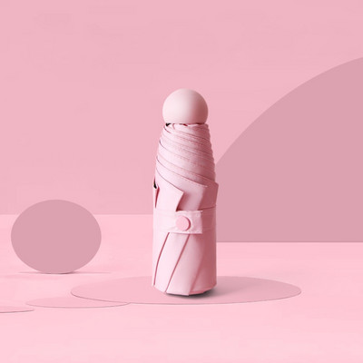 Naiste vihmavari päikesevihmaga lame ja kerge vihmavari päikesevari Kokkupandav päikesevari Mini vihmavari, väike, lihtne hoida