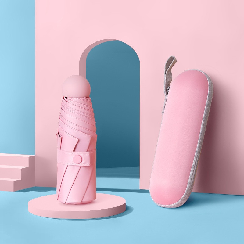 Naiste vihmavari päikesevihmaga lame ja kerge vihmavari päikesevari Kokkupandav päikesevari Mini vihmavari, väike, lihtne hoida