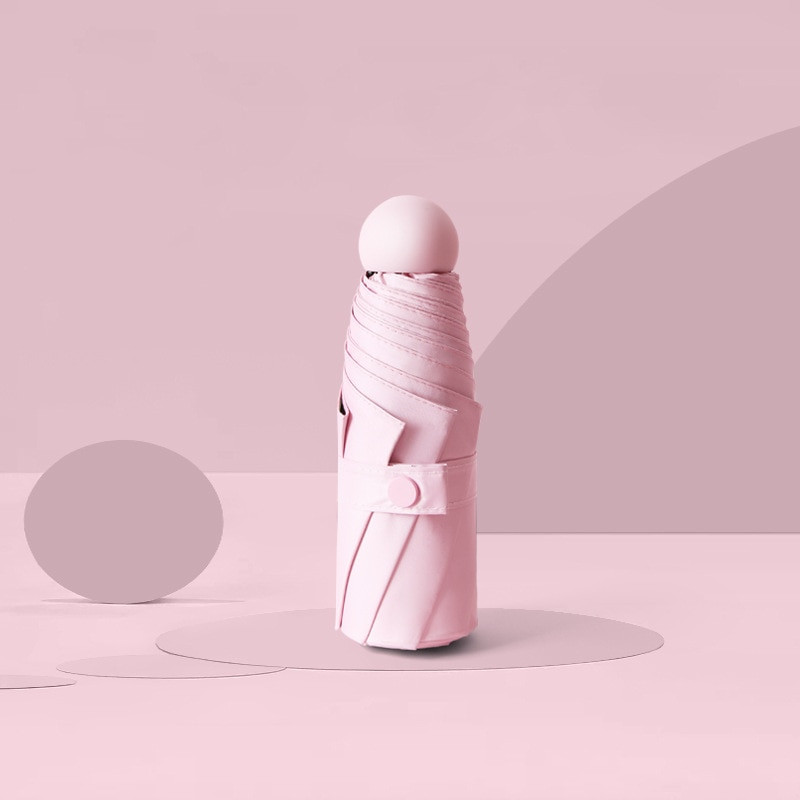 Naiste vihmavari päikesevihmaga lame ja kerge vihmavari päikesevari Kokkupandav päikesevari Mini vihmavari, väike, lihtne hoida