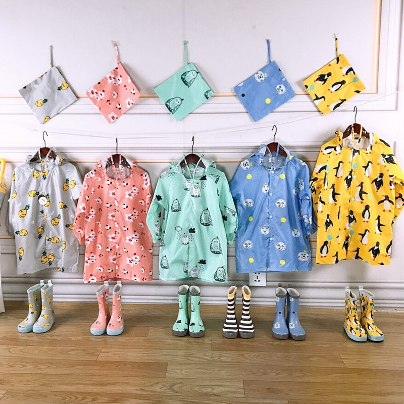 Detský pršiplášť s kresleným jednorožcom, nepremokavý pršiplášť, polyesterové oblečenie pre chlapcov, outdoorové detské dievčenské bundy a kabáty.