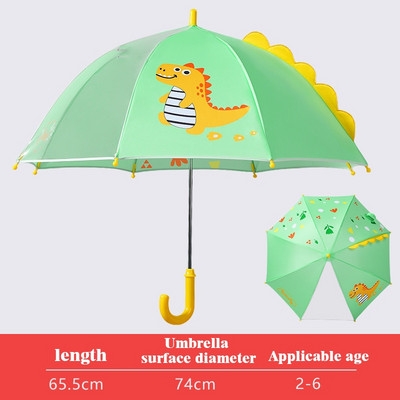 Doprava zadarmo 2021 Horúci výpredaj Detský priehľadný dlhý dáždnik pre chlapcov a dievčatá Kreslený dinosaurus dáždnik Detský slnečník