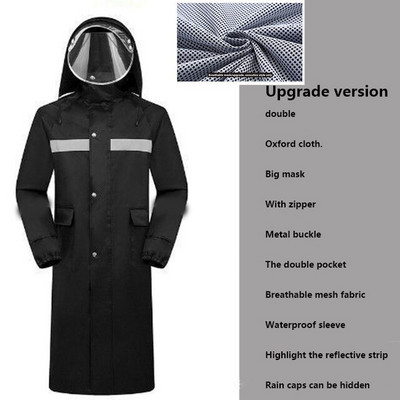 Μακρύ αδιάβροχο μονοκόμματο Παχύ Καμουφλάζ Διπλής στρώσης Μονόκλινο Άντρες και Γυναίκες Ολόσωμο κατά της καταιγίδας Rain Poncho Outdoor Πεζοπορία