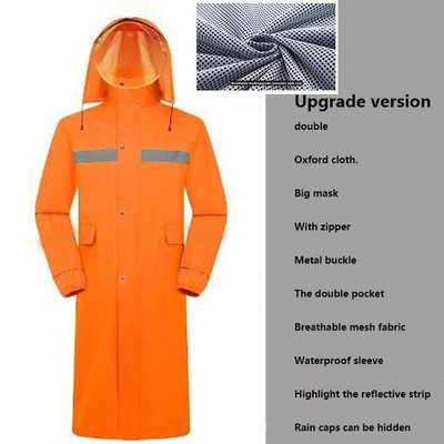 Μακρύ αδιάβροχο μονοκόμματο Παχύ Καμουφλάζ Διπλής στρώσης Μονόκλινο Άντρες και Γυναίκες Ολόσωμο κατά της καταιγίδας Rain Poncho Outdoor Πεζοπορία