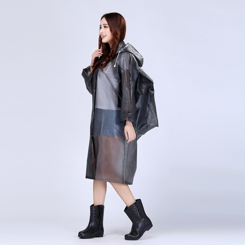 Nagytáska elhelyezése Férfi Hosszú EVA Vastag Esőruházat Univerzális Női Esőkabát Vízálló Poncsó Túratúra Esőkabát kapucnis