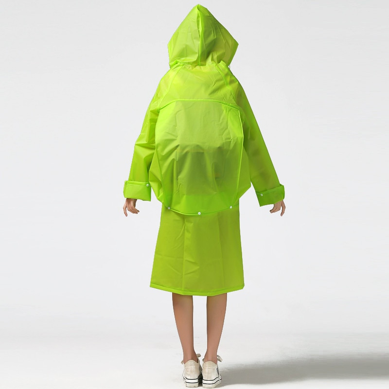 Nagytáska elhelyezése Férfi Hosszú EVA Vastag Esőruházat Univerzális Női Esőkabát Vízálló Poncsó Túratúra Esőkabát kapucnis