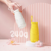 Ultra-mini tenký skladací dáždnik, 6 skladacích dáždnikov v cukríkových farbách, cestovné vybavenie do dažďa, vreckový dáždnik do daždivého dňa, slnečníky