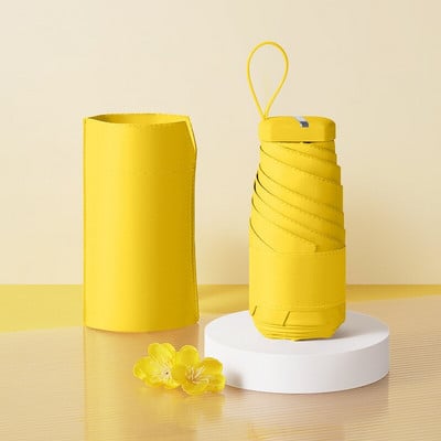 Ultra-mini tenký skladací dáždnik, 6 skladacích dáždnikov v cukríkových farbách, cestovné vybavenie do dažďa, vreckový dáždnik do daždivého dňa, slnečníky