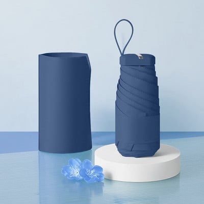 Ultra-mini tenký skladací dáždnik, 6 skladacích dáždnikov v cukríkových farbách, cestovné vybavenie do dažďa, vreckový dáždnik do daždivého dňa, slnečníky