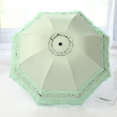 Slnečný a daždivý dáždnik pre krásne ženy, letný slnečník s čiernym povrchom, anti UV čipkovaný dáždnik s 3 skladacími dáždnikmi