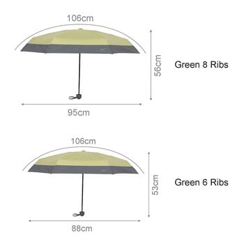 6/8 Ribs Mini Umbrella Anti-UV Protection Μικρή πτυσσόμενη ομπρέλα αντιανεμική φορητή τσέπη Γυναικείες άντρες Παιδική ομπρέλα ταξιδιού